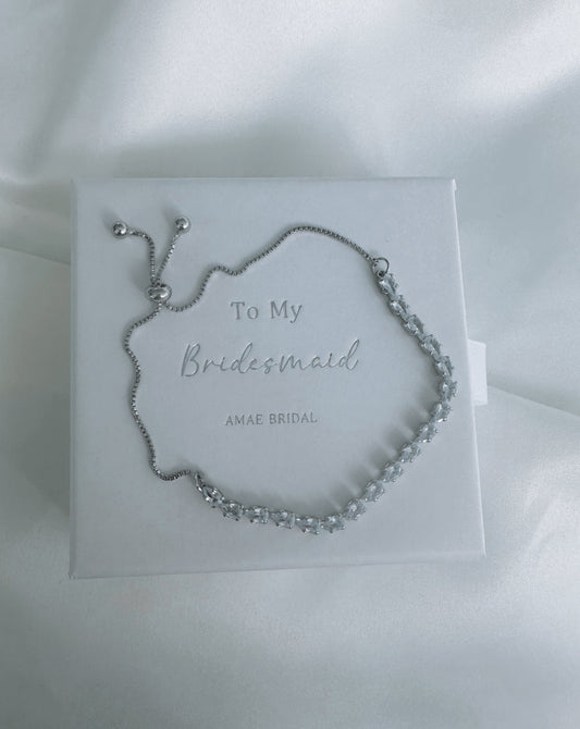 Silver Diamante Bridesmaid Bracelet