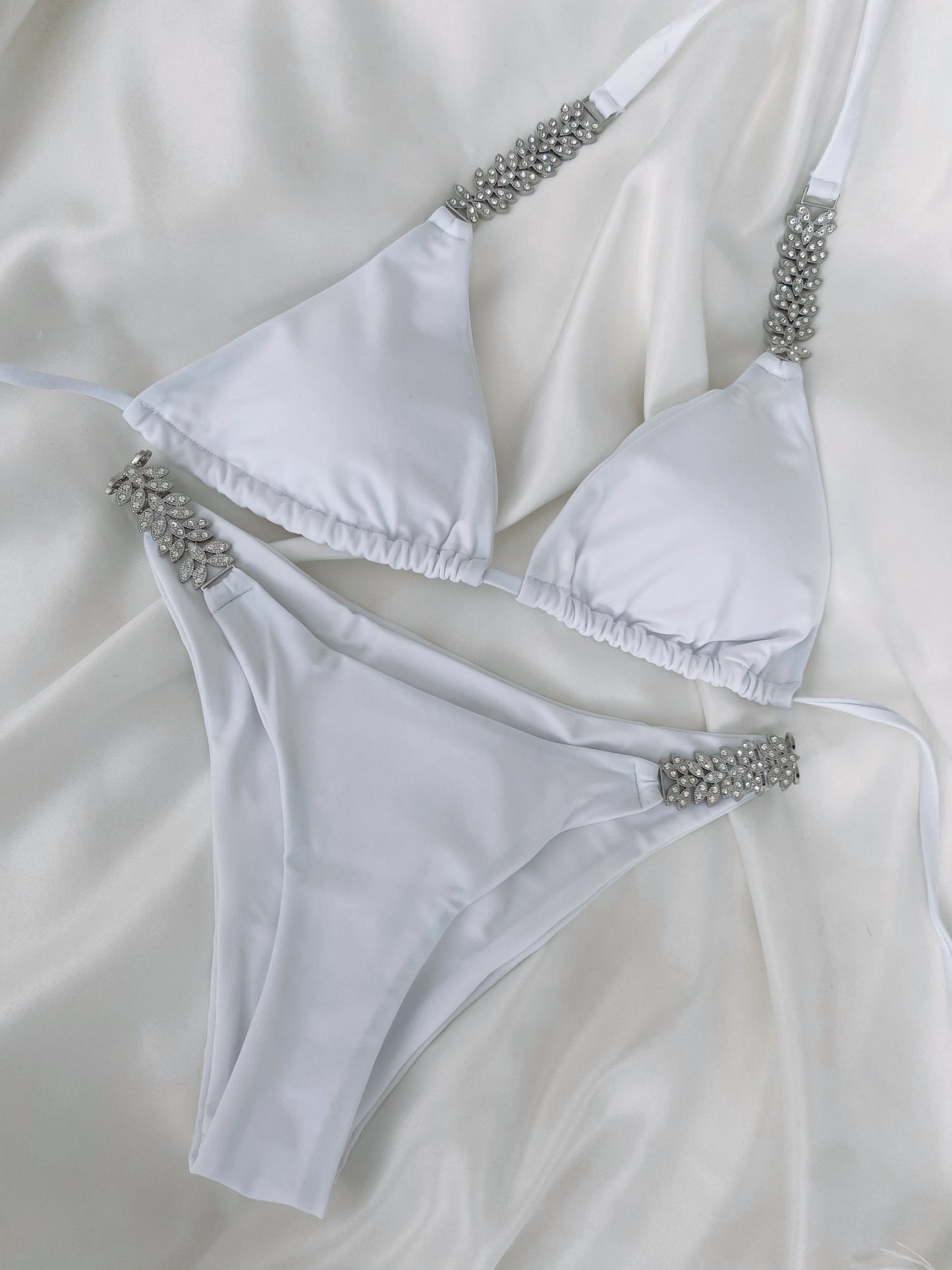 White Bikini with Diamanté Detail