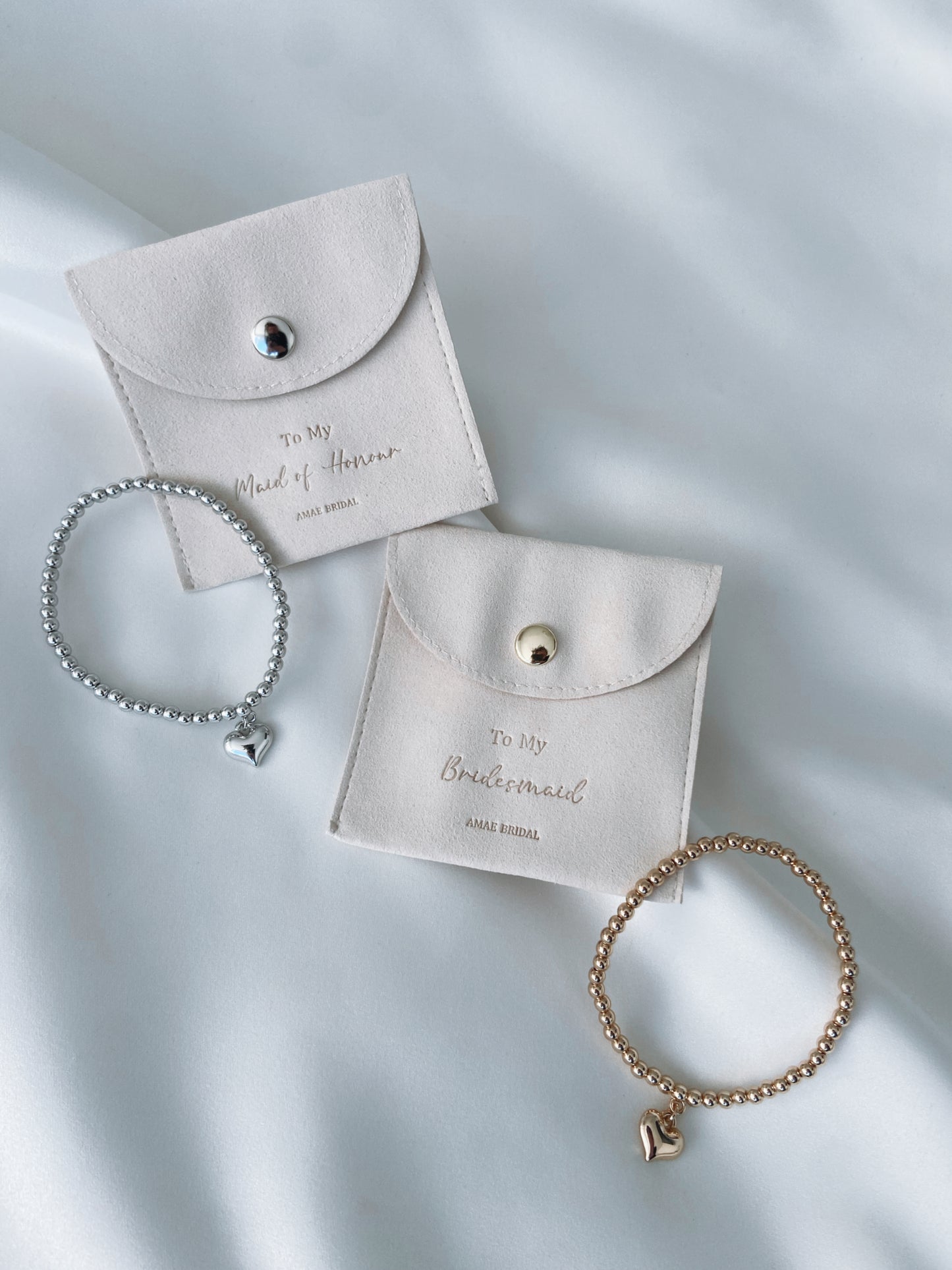 Bridesmaid Heart Bracelet & Pouch