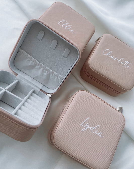 Pink Personalised Jewellery Travel Case