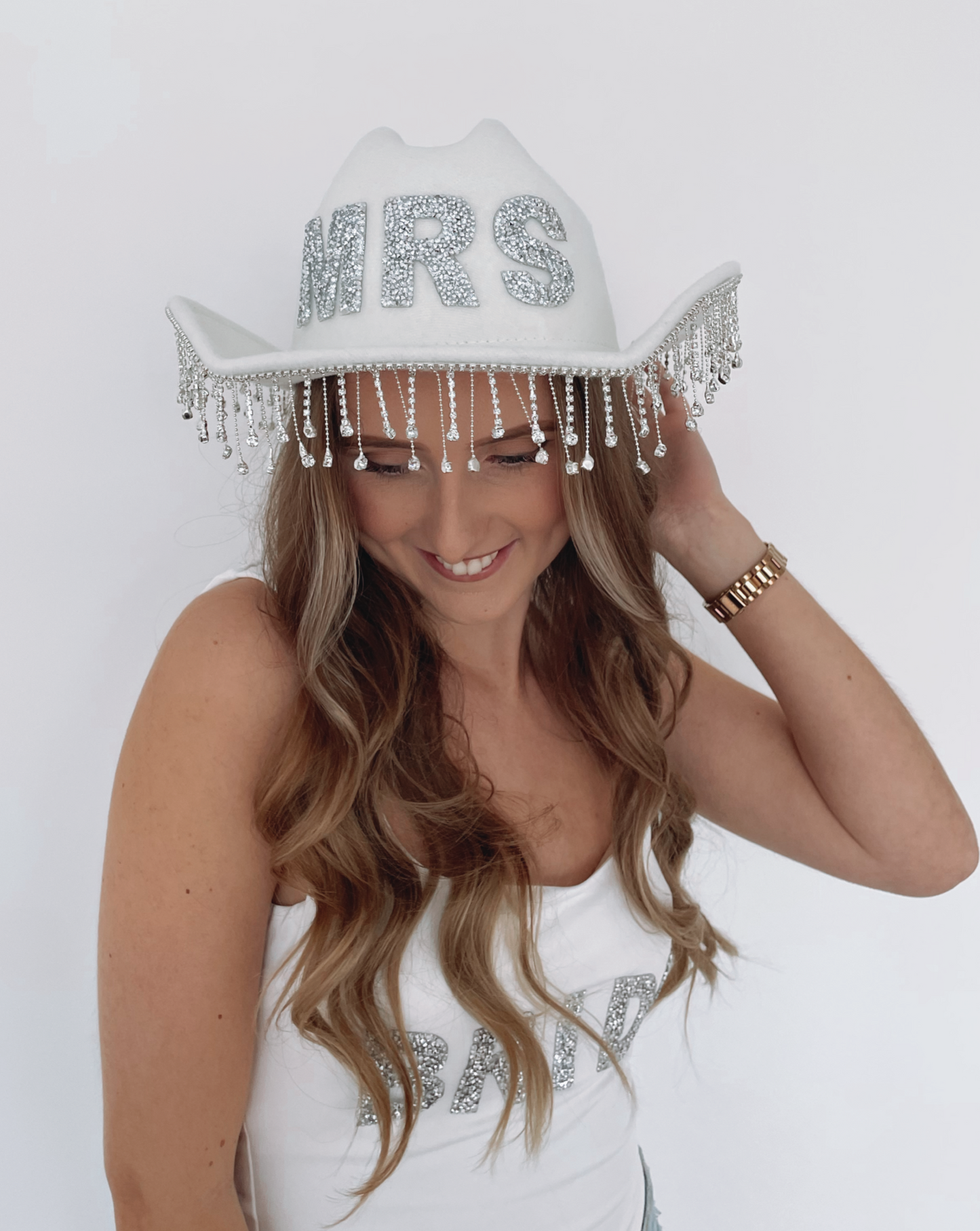 Bride White Diamond Cowboy Hat