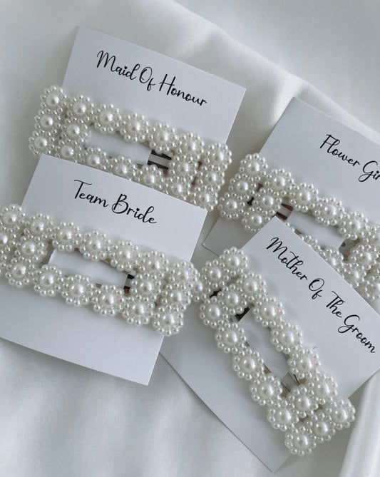 Personalised Pearl Hair Clips