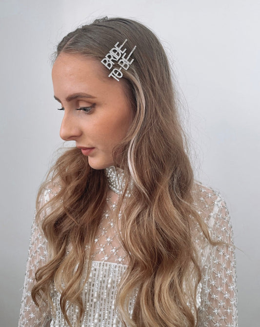 Bride To Be Diamante Hair Clips