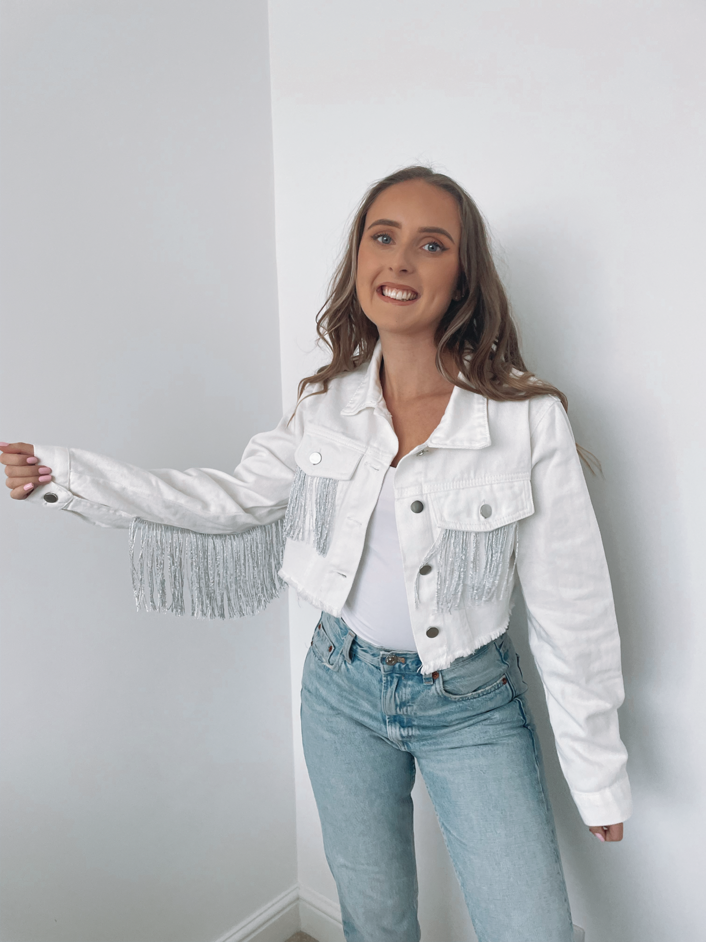 Tassel Denim Jacket - White