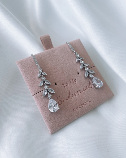 Silver Leaf Drop Earrings