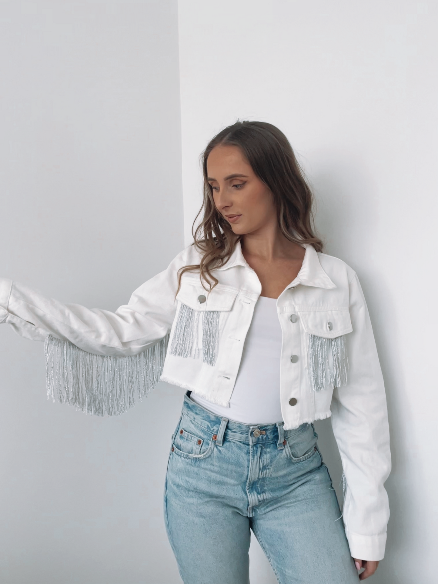 Tassel Denim Jacket - White