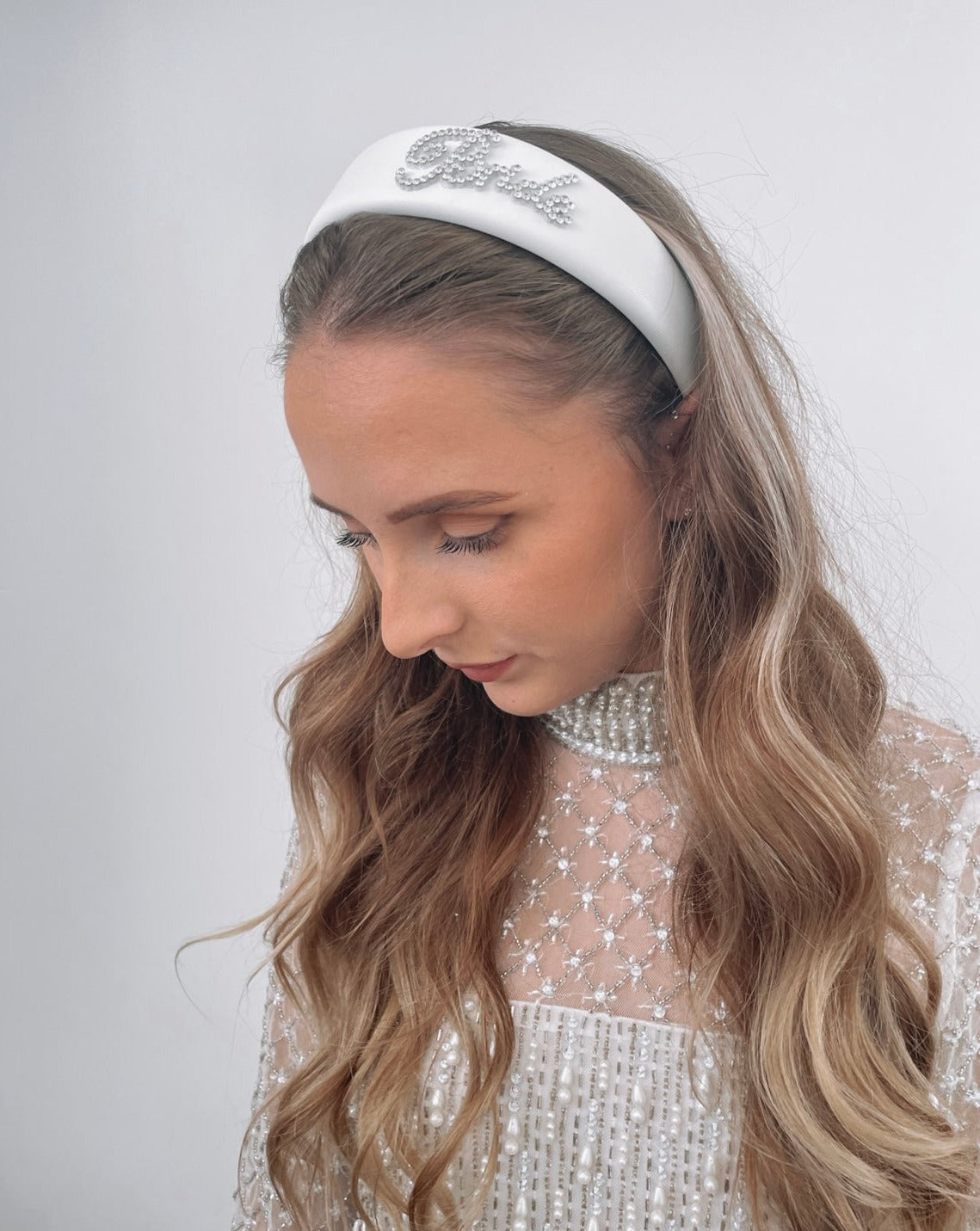 White Bride Diamante Headband